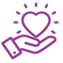 Hand heart purple